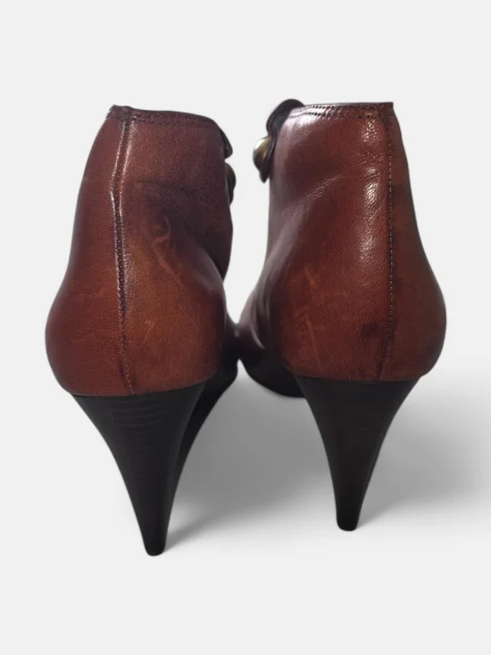 Coach Leather Ankle Booties with Strap Accent - Picture 3 of 4